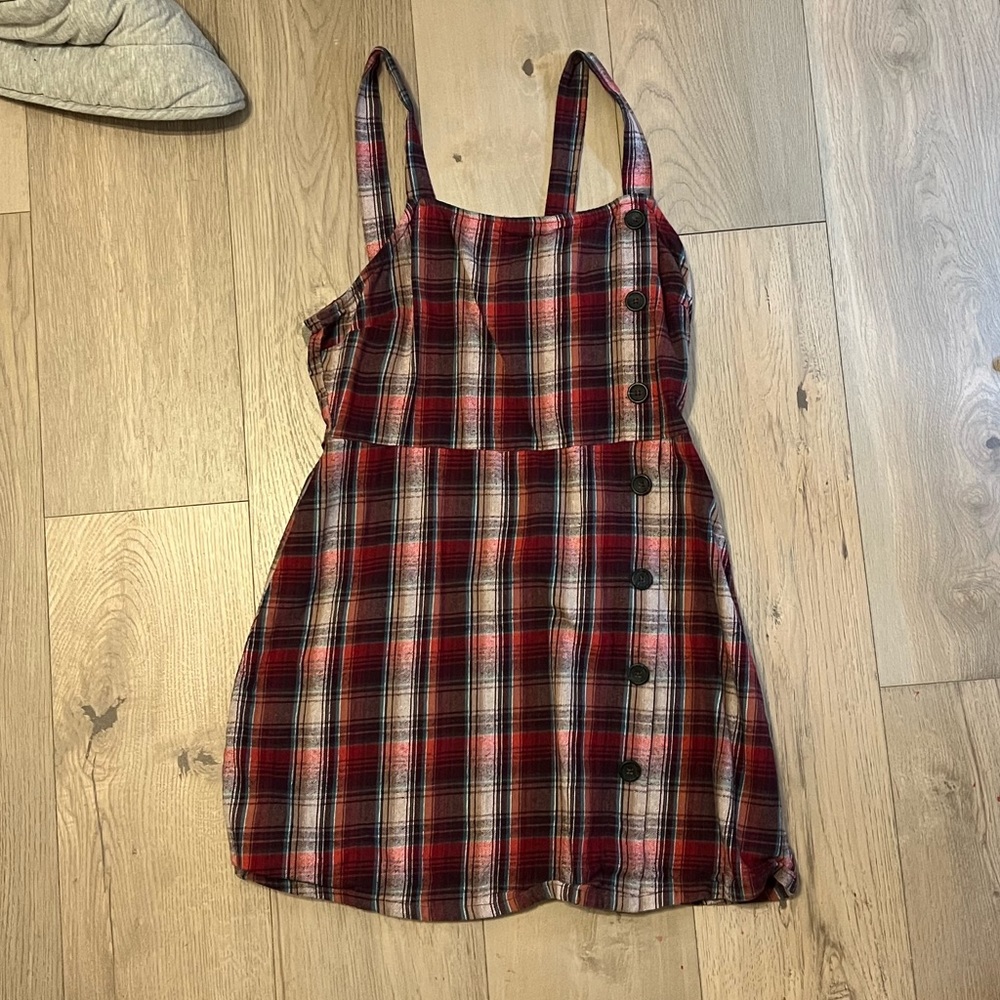 Plaid Button Dress